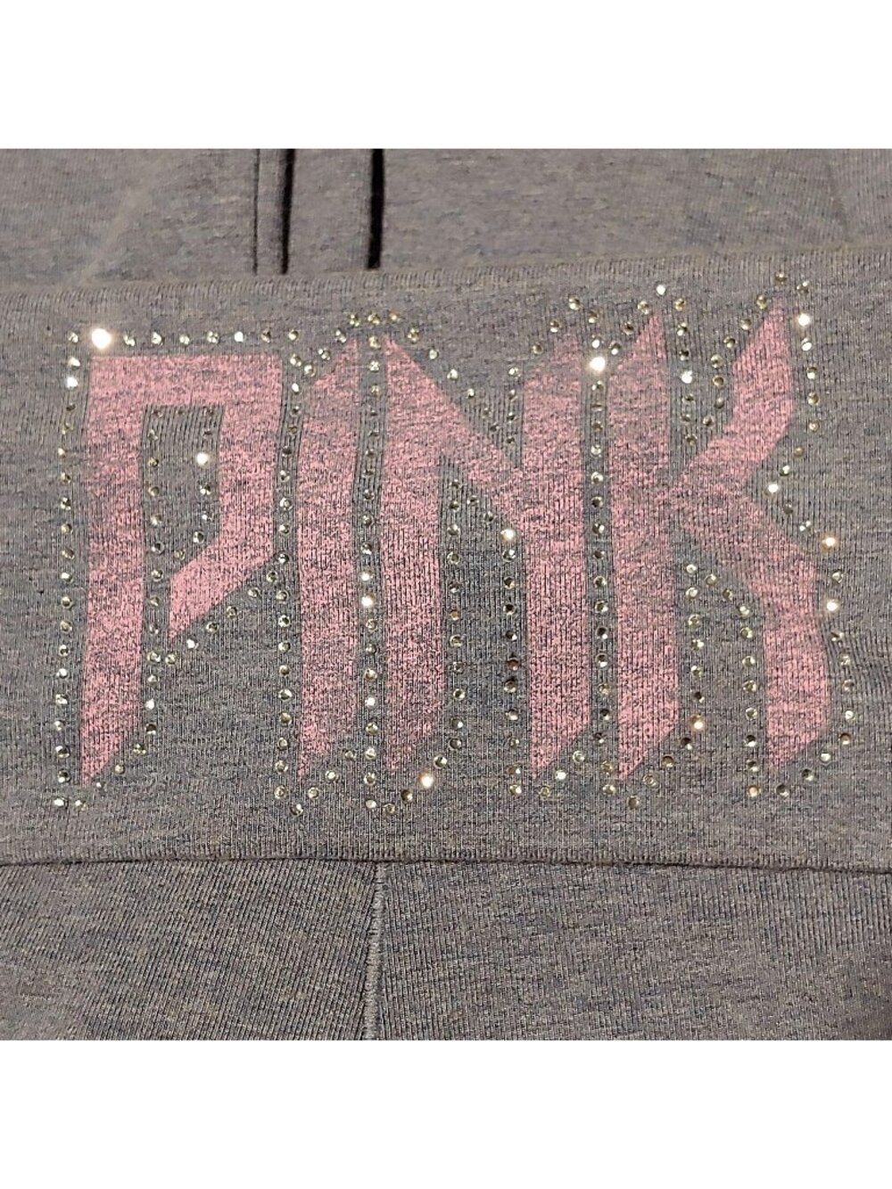 VS Pink Yoga Rhinestone Logo All-Day Cotton Foldover Flare Y2K